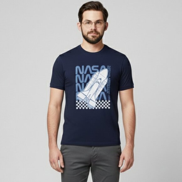 NWOT Men's Tall NASA T-Shirt Navy - Picture 1 of 4